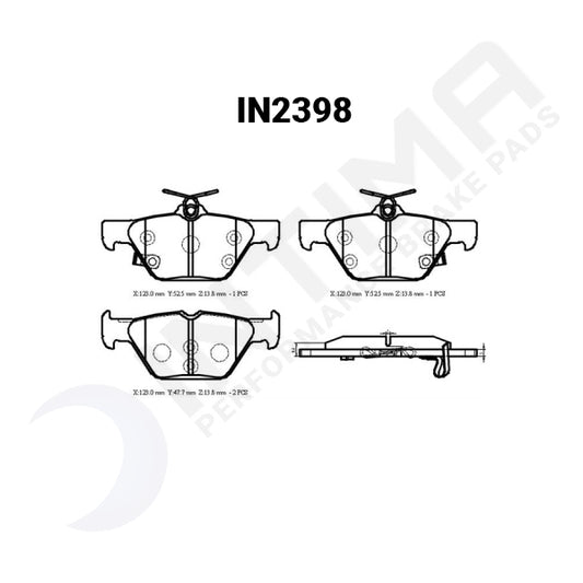Intima - SS Brake pads - Rear (WRX VA 15-16) - Auto w/ hand brake