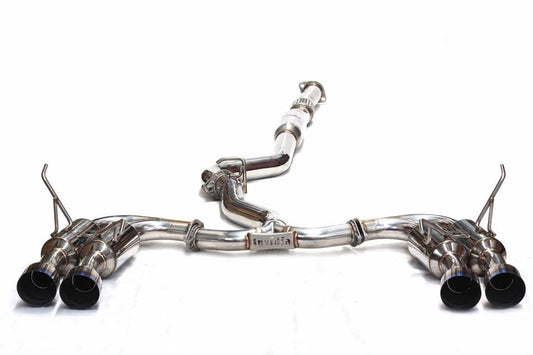 Invidia - R400 Turbo back Exhaust - Ti Tips (WRX/STi 10-14) - Sedan