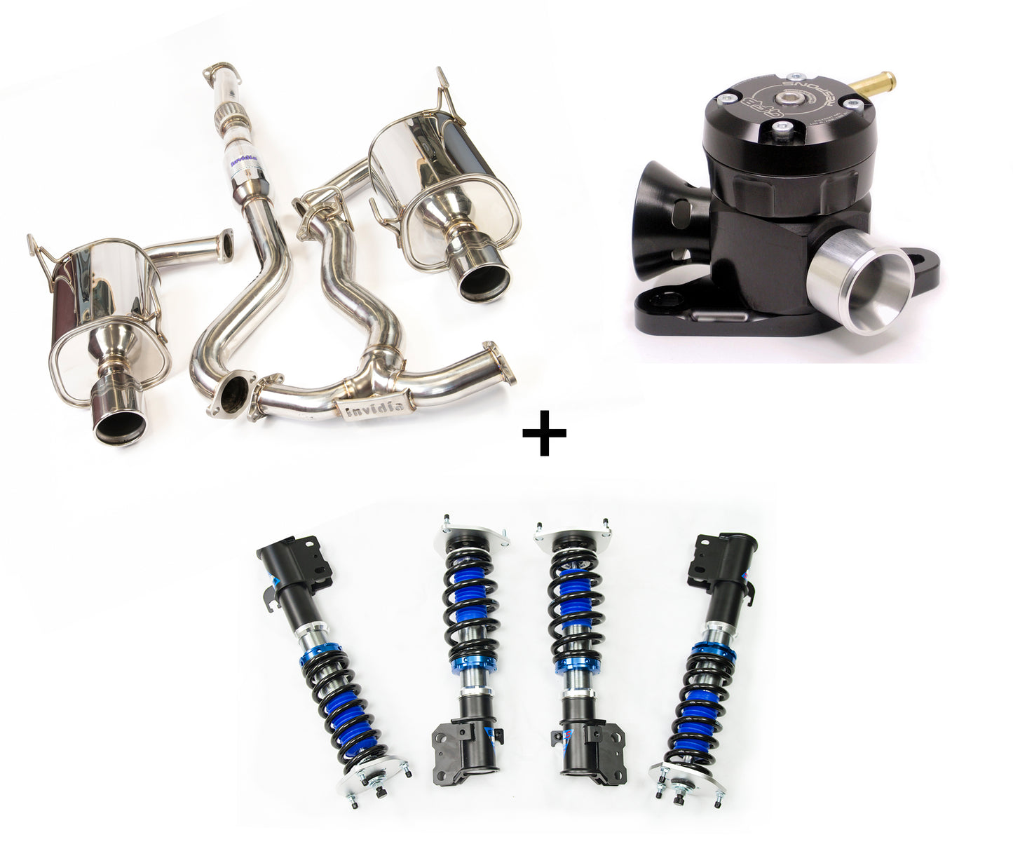 Rumble Pack + Coilovers - Invidia Q300 CBE + GFB - RESPONS Dual Port BOV + Silvers - NEOMAX - S Coilovers (Forester SH XT 08-13)