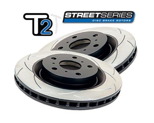 DBA + Intima - Front & Rear Brake Package - DBA T2 Slotted Rotors + Intima SS Brake pads - Levorg VM (15-20)