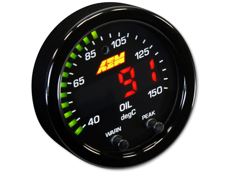 AEM - 150C Oil Temp - X-Series Gauge (Comes with Oil Face Plate)