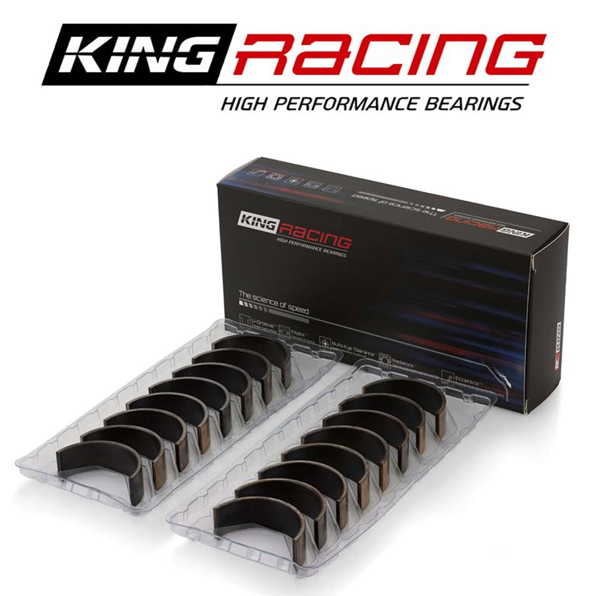 King Racing - Big End Bearings - 52mm Journal STD Size Extra Oil Clearance (EJ20/22/25) - XP Tri-Metal