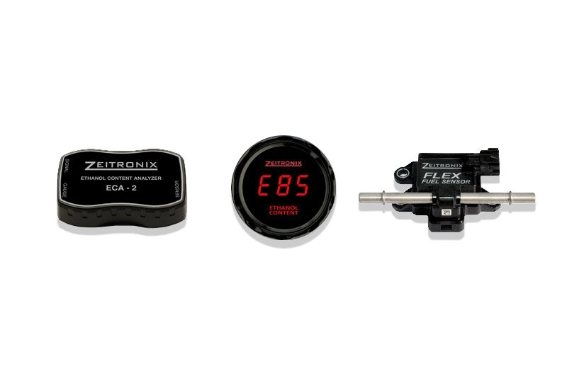 Zeitronix - Ethanol Content Analyzer Kit (ECA-2) - RED Gauge - Round (Plug and Play)