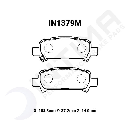 Intima - SR Brake pads - Rear Forester SF (97-02)