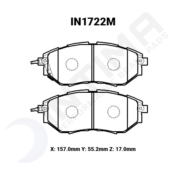 DBA + Intima - Front & Rear Brake Package - DBA T2 Slotted Rotors + Intima SS Brake pads - Levorg VM (15-20)