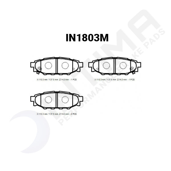Intima - SS Brake pads - Rear (WRX GR/GV 08-14)