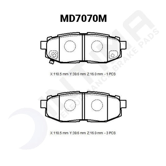 Intima - SS Brake pads - Rear (Toyota 86 GTS - 12+)