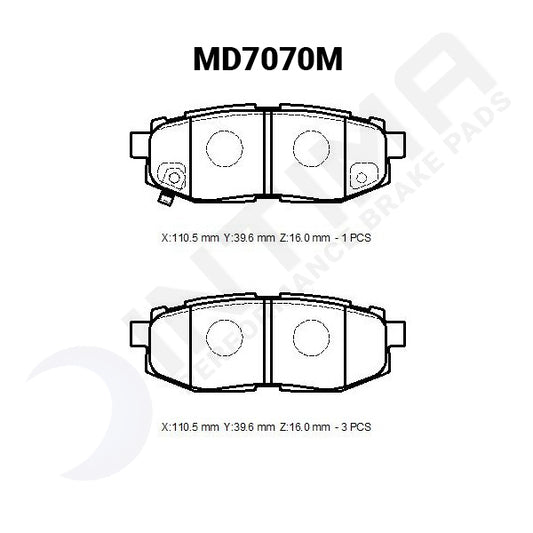 Intima - SR Brake pads - Rear (WRX VA 15-20) - Manual