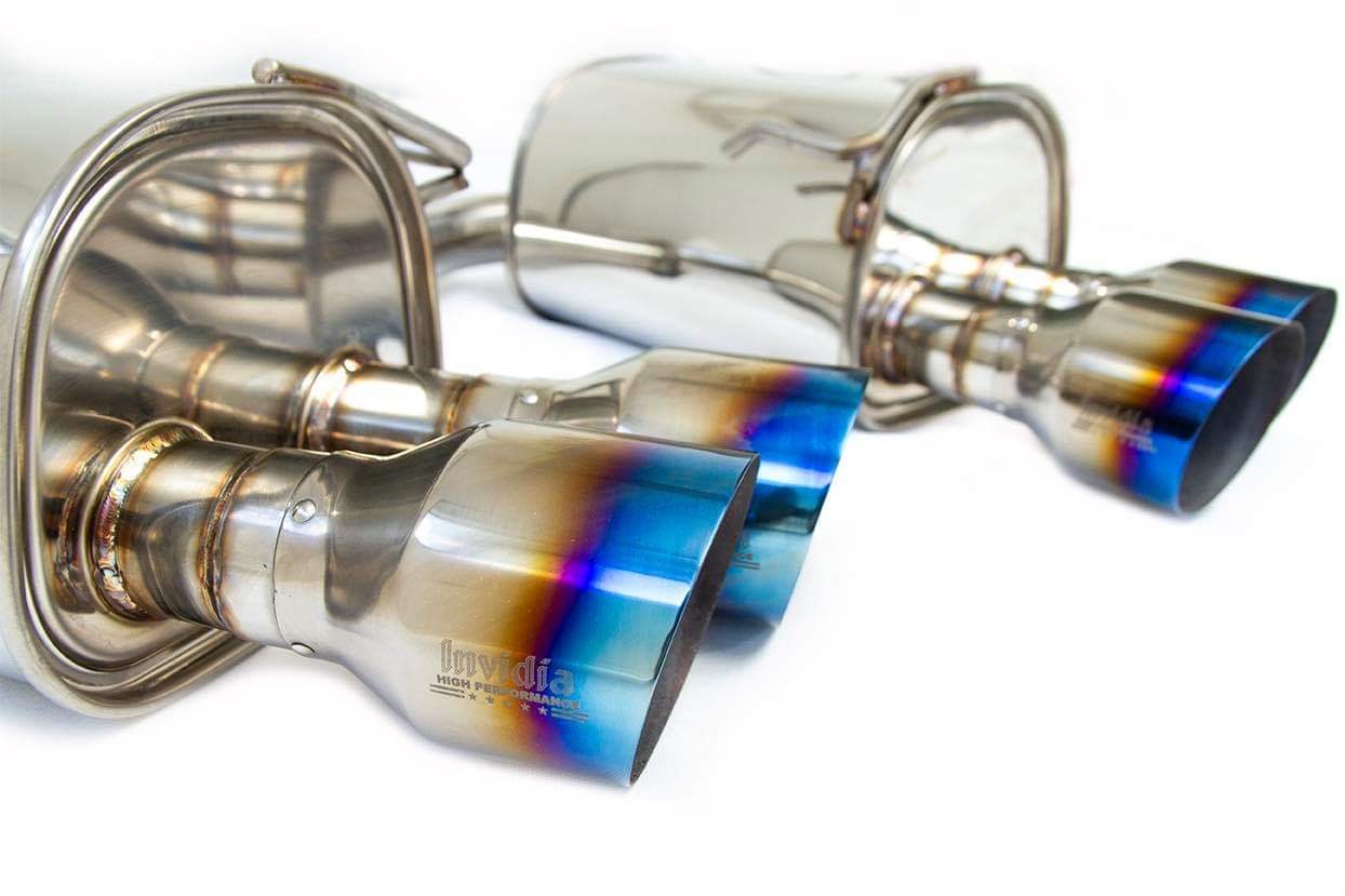Invidia - Q300 Cat back Exhaust - Straight Cut Ti Tips (WRX/STi Sedan 11-14)