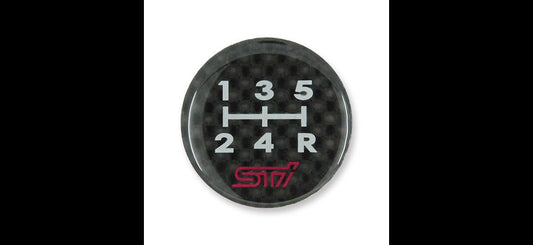 STi - Shift pattern emblem - 5 Speed (Carbon)