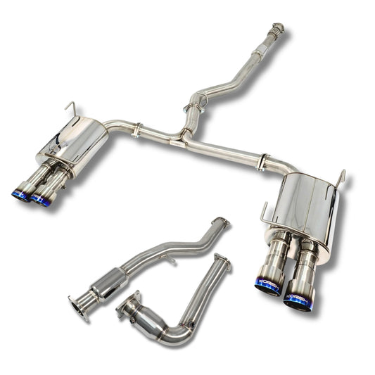 Korsh : Turbo back Exhaust (WRX 15-21 VA) - Stainless Steel with Titanium Tips + Catted Stainless J pipe