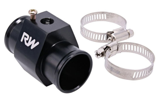 Raceworks 32mm Radiator Hose Coolant Temp Sensor Adapter 1/8" NPT - Black