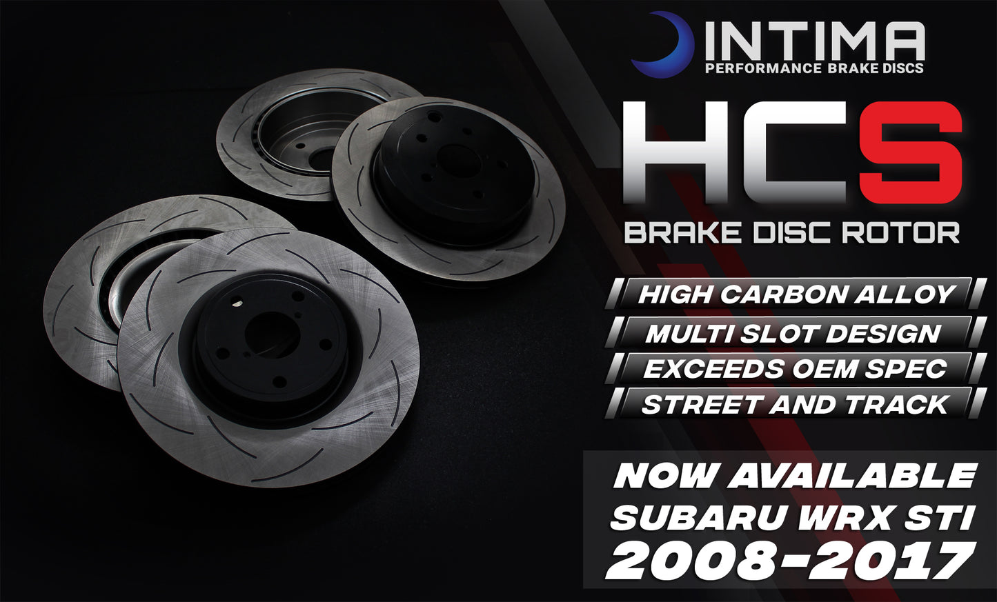 Intima HCS - Slotted Rotors - Rear (Pair) - (STi 08-17) BREMBO (5X114.3)