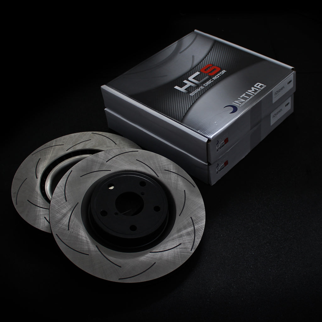 Intima + HCS - Front & Rear Brake Package - HCS Slotted Rotors + Intima RR Brake Pads - (STi 08-17) BREMBO (5X114.3)