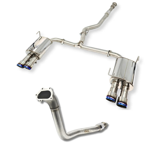 Korsh : Turbo back Exhaust (STi 15-21 VA) - Stainless Steel with Titanium Tips + Catted Stainless Downpipe