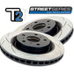 DBA + Hawk Performance - Front & Rear Brake Package - DBA T2 Slotted Rotors + Hawk Performance Ceramic Pads - STi GR/GV (08-14)