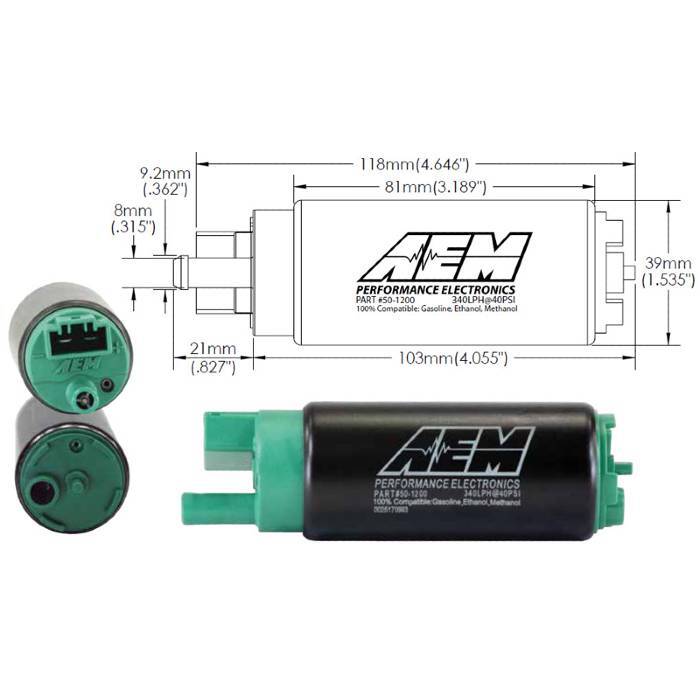 AEM - 340LPH - E85 Compatible High Flow Fuel Pump (Forester - SF 97-02)