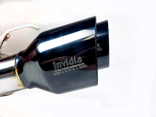 Invidia - R400 "Signature Series" Cat back Exhaust - BLACK Tips (STi 15-18 Sedan)