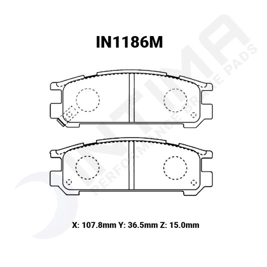 Intima - SR Brake pads - Rear (WRX GC 93-98)