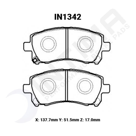 Intima - SS Brake pads - Front (Forester SF GT 97-02)