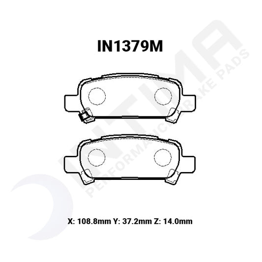 Intima - SS Brake pads - Rear (Forester SF GT 97-02)