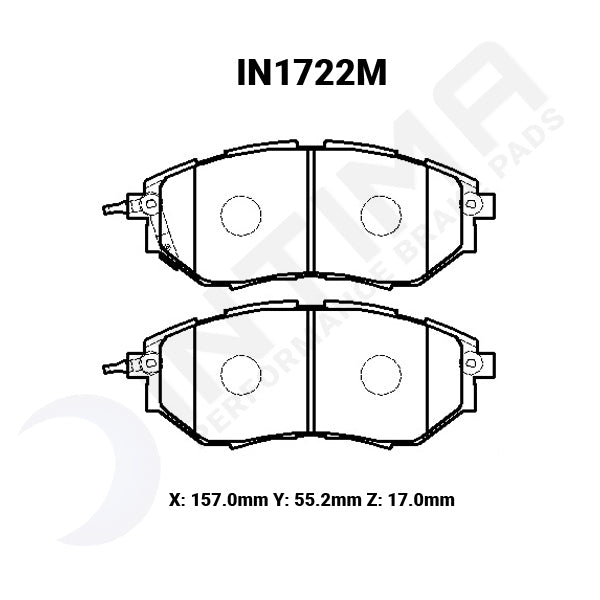Intima - SR Brake pads - Front (Liberty GT 04-17)