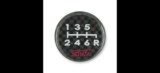 STi - Shift pattern emblem - 6 Speed (Carbon)