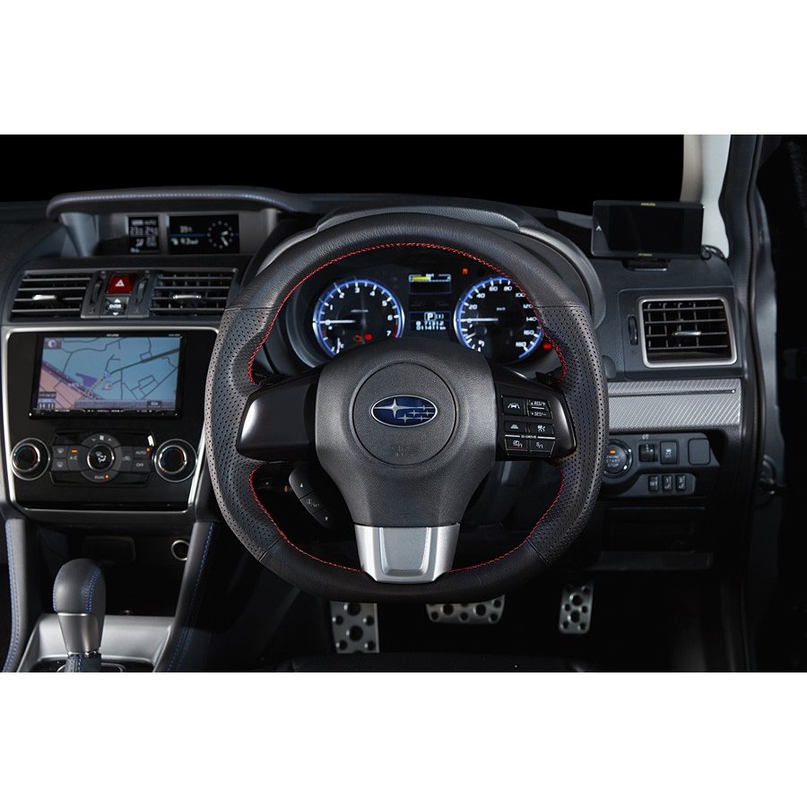 DAMD - D - Shape Steering Wheel - Red Stitching and Black Leather (WRX/STi VA 15+)