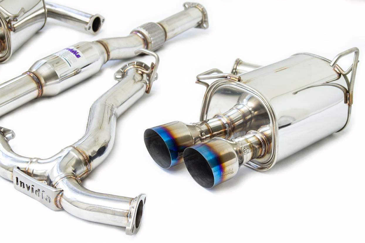 Invidia - Q300 Cat back Exhaust - Straight Cut Ti Tips (WRX/STi Sedan 11-14)